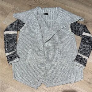 Love Token Gray and Black Cardigan Sweater